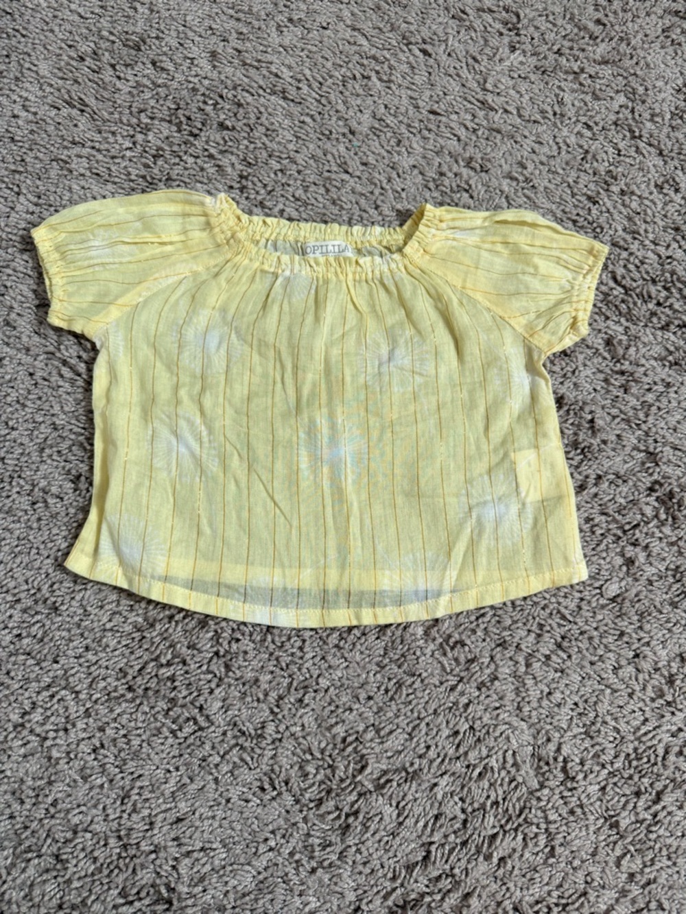 Milano Girls Yellow Short Sleeve Peasant Top